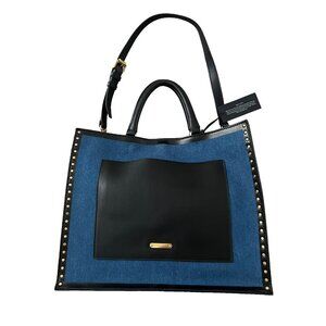 Rebecca Minkoff Darren Surplus Studded Tote Bag Blue Black